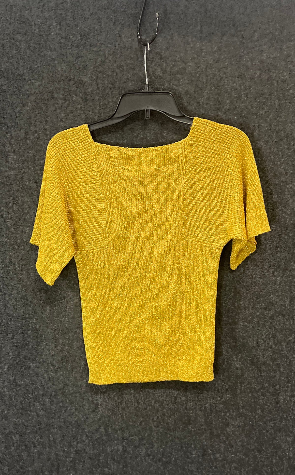 Alexander's Women's Vintage 90s Metallic Gold Knit Square Neck Top Sz L