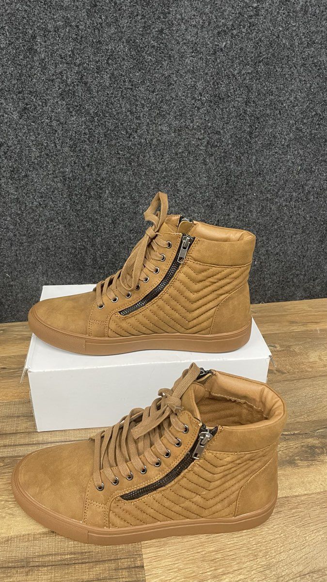 Steve Madden Punted Camel Men's High Top Zip Up Sneakers Size 8