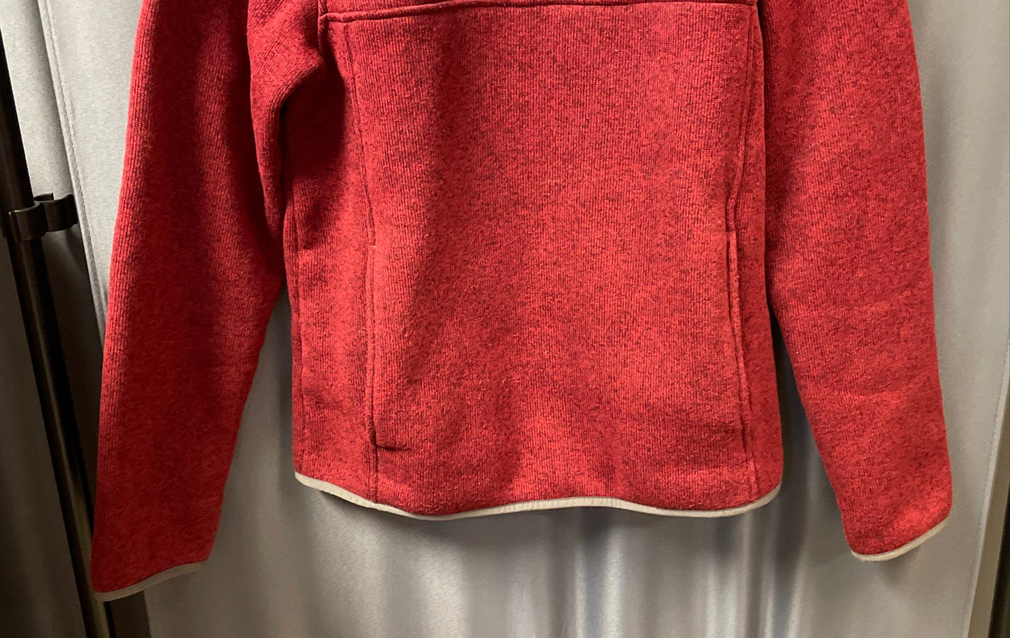 L.L. Bean Men's Red Heather Sweater Fleece 1/4 Snap Pullover Sz S Regular