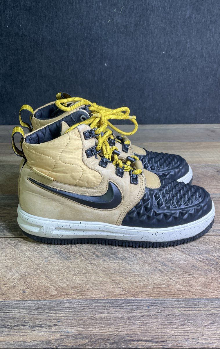 Nike Lunar Force 1 Duckboot '17 Metallic Gold Black GS Sneakers Size 4Y