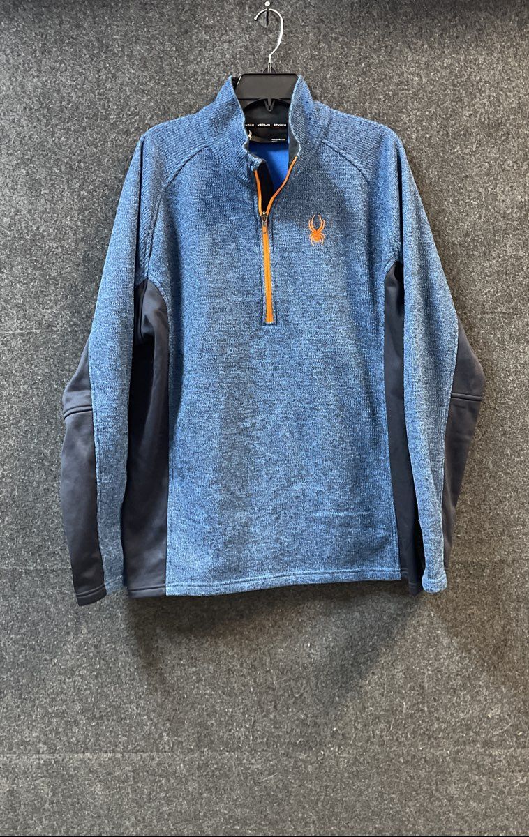 Spyder Men's Blue Textured Knit 1/4 Zip Pullover Core Sweater Sz XXL