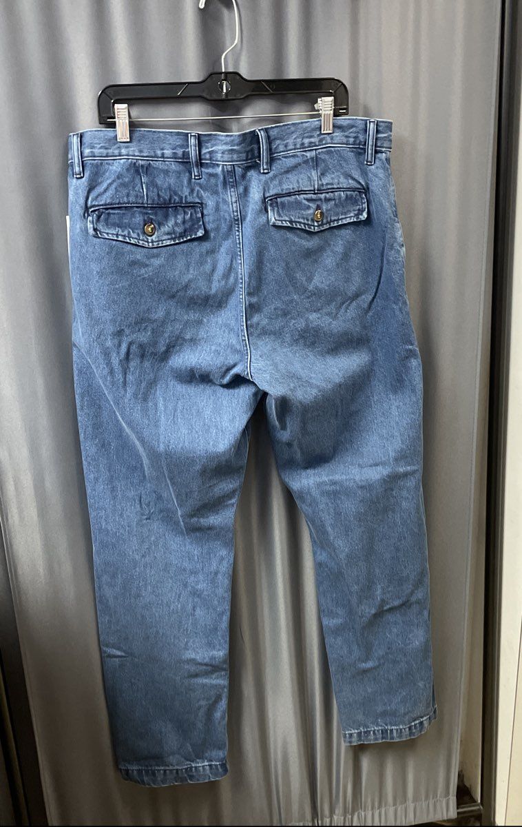 Gap Men's Blue Straight Leg Denim Chino Jeans Flap Back Pockets Sz 36x32 NWT