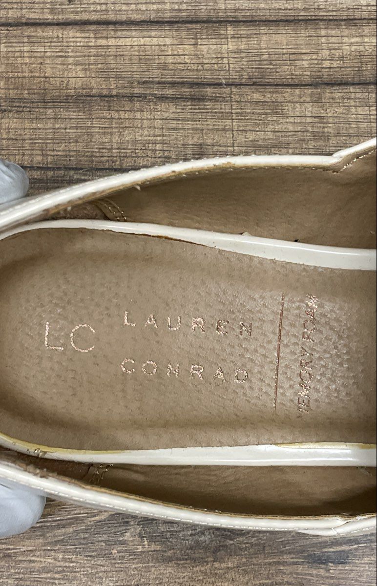 LC Lauren Conrad Demi Bone Pointed Toe Chain Link Loafers Women's Size 8.5