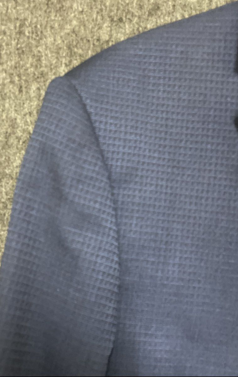Vitali Men's Navy Blue Textured Two-Button Blazer Suit Jacket Sz 38S