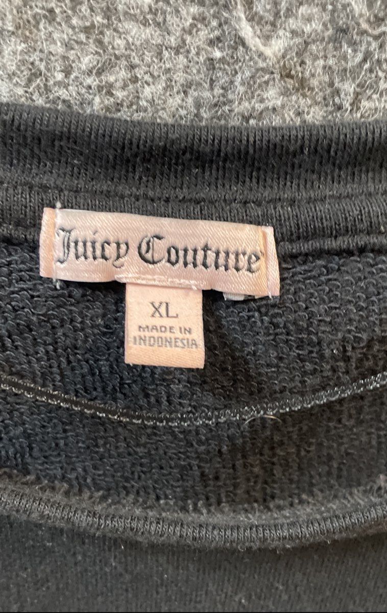 Juicy Couture Women's Black Gold Foil Laurel Wreath Logo Sweatshirt Sz XL
