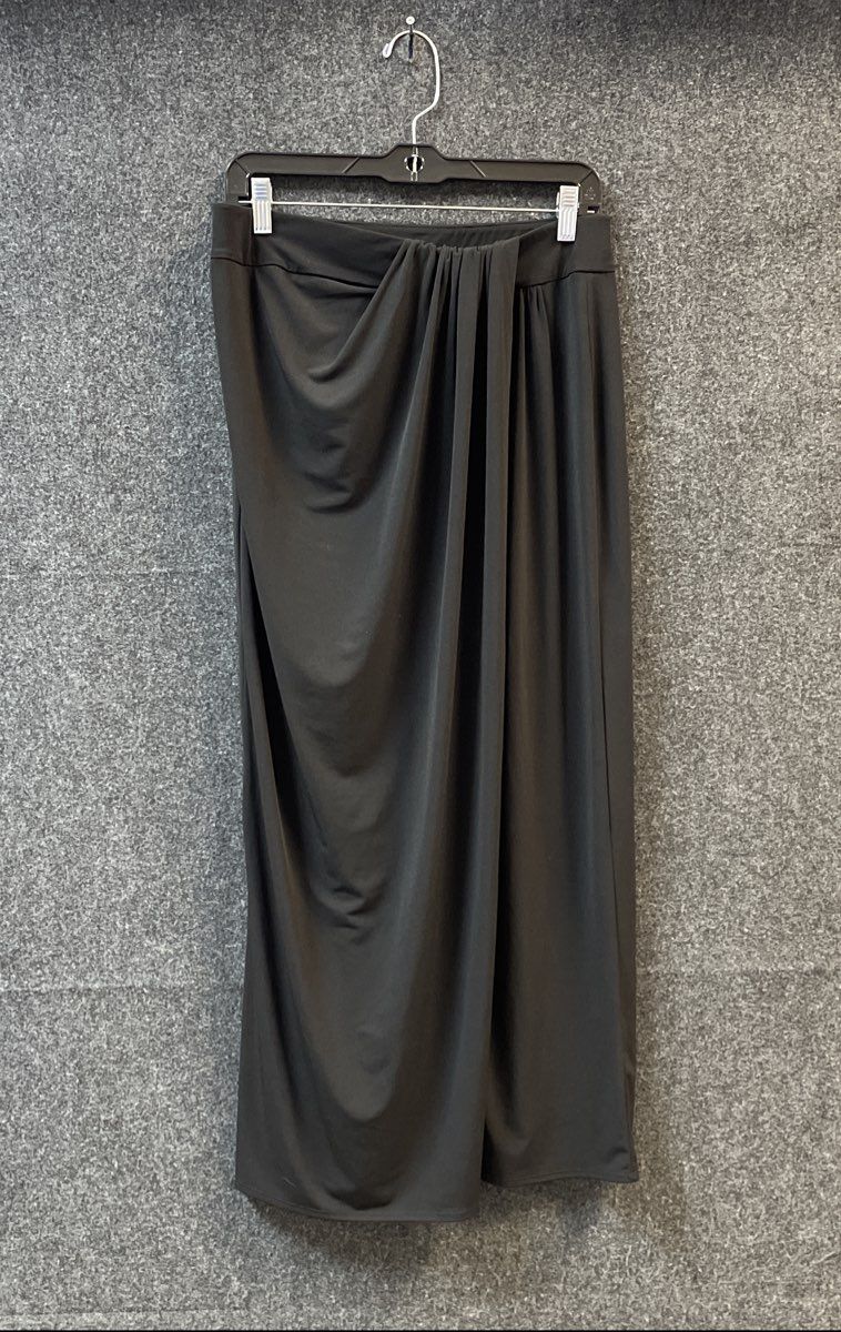 New York & Company Women's Black Draped Stretch Jersey Maxi Skirt Size M NWT