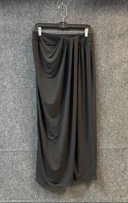 New York & Company Women's Black Draped Stretch Jersey Maxi Skirt Size M NWT