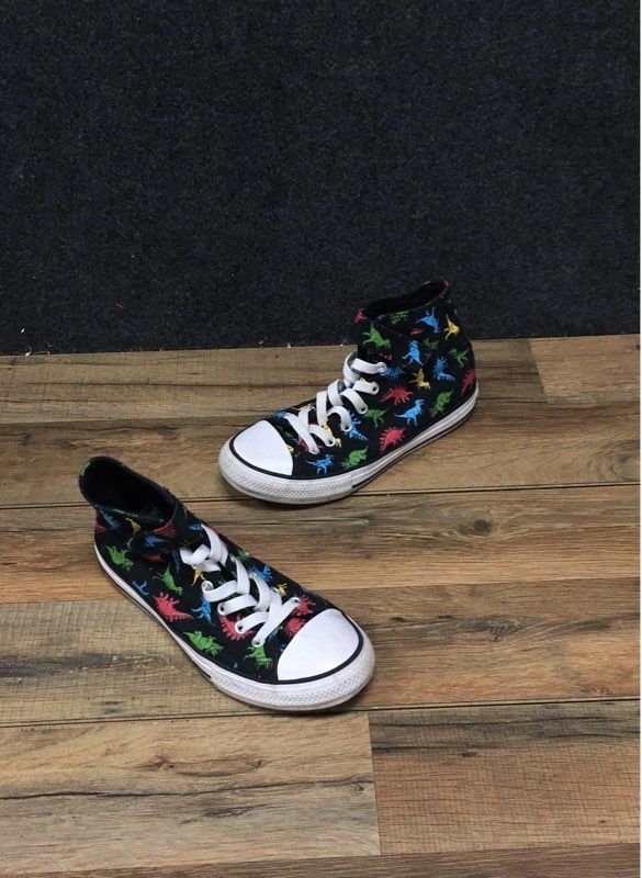 Converse Chuck Taylor All Star Dinosaur Print Black High Top Size Youth 3