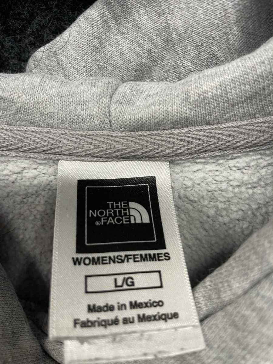 The North Face Women's Heather Gray Pink Logo Pullover Hoodie Size Large