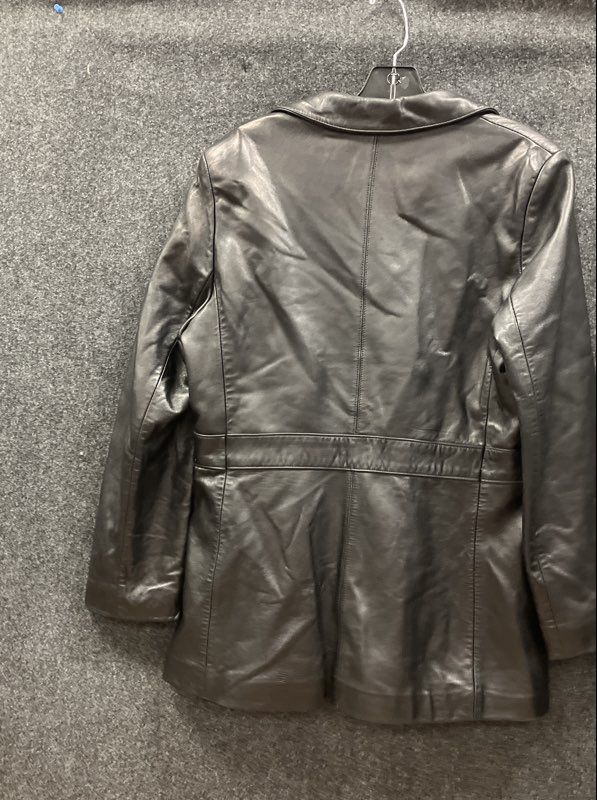 Wilsons Leather Pelle Studio Women's Black Leather Full Zip Jacket Sz M