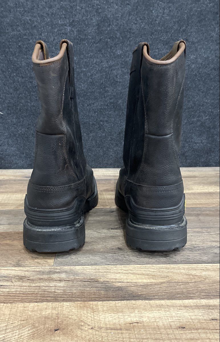 Herman Survivors Dark Brown Leather Pull-On Safety Toe Work Boots Size 13
