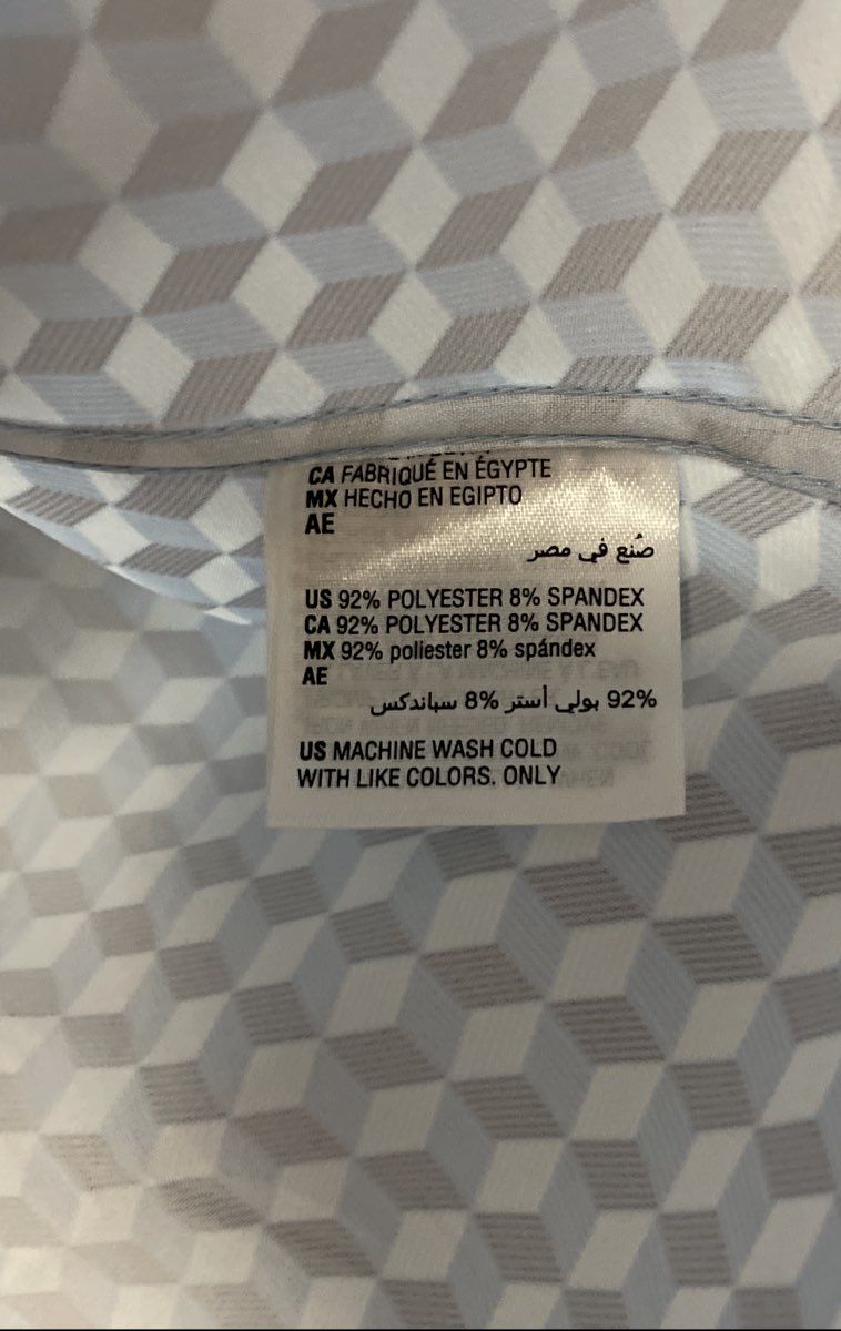 Alfani Men's Slim Fit Geometric Cube Print Shirt Blue White NWT Sz 14 14.5 32/33
