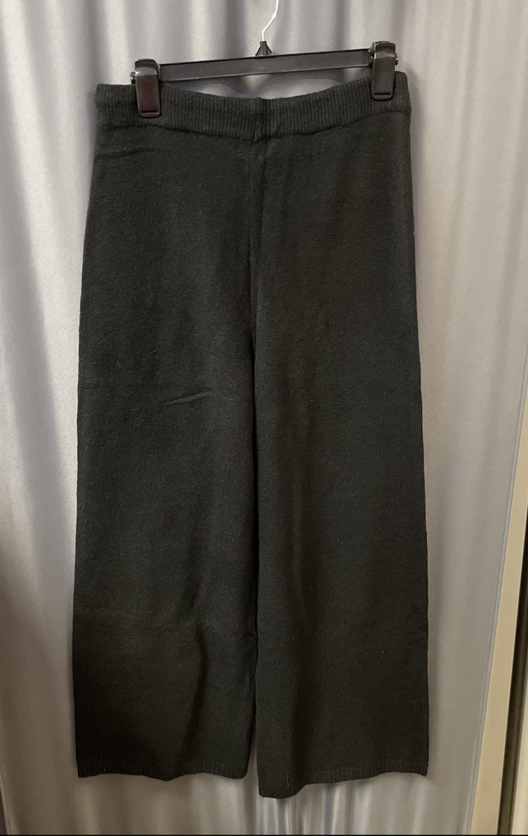 Bluivy Women's Black Knit Drawstring Wide Leg Lounge Pants NWT Sz M