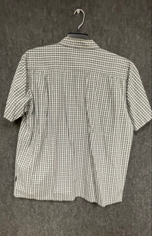 Patagonia Men's Gray Plaid Organic Cotton Short Sleeve Button Up Shirt Size L