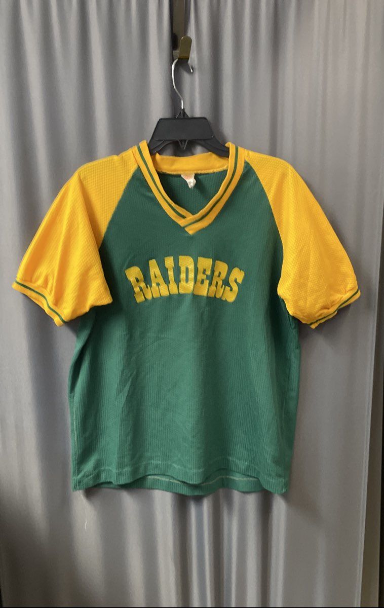 Vintage 80s MW Sportswear Raiders #18 Baseball Jersey Made in USA Sz XL
