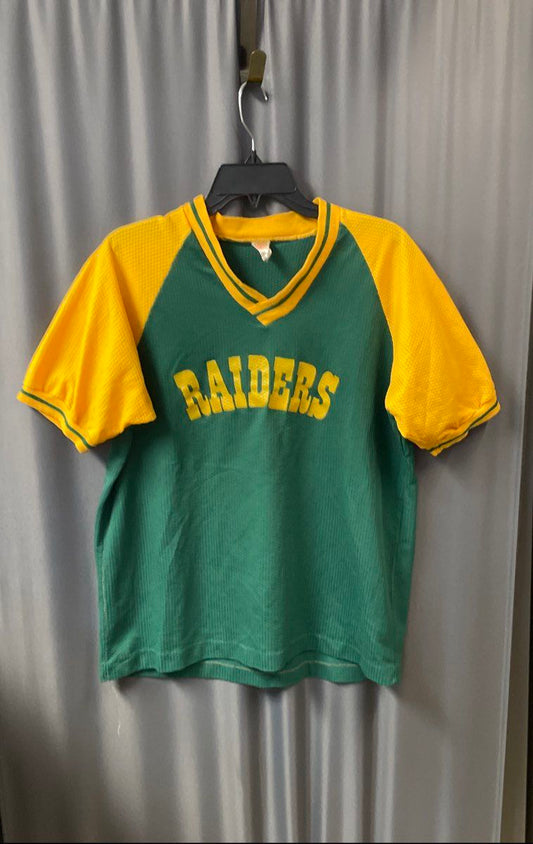 Vintage 80s MW Sportswear Raiders #18 Baseball Jersey Made in USA Sz XL