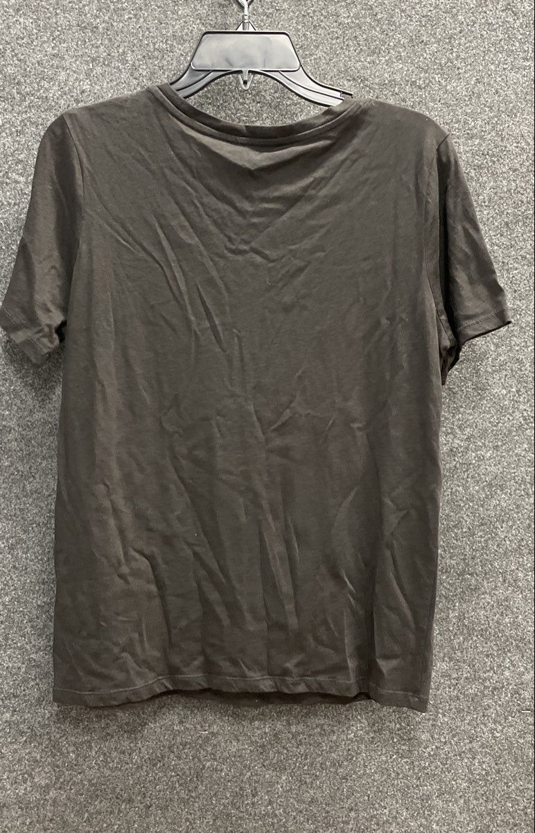 Michael Kors Women's Snakeskin Logo Graphic T-Shirt Dark Gray Top Sz L