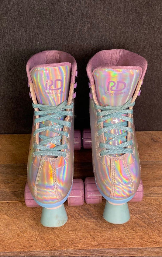 Girl's Roller Derby Pixie Holographic Roller Skate Size 6