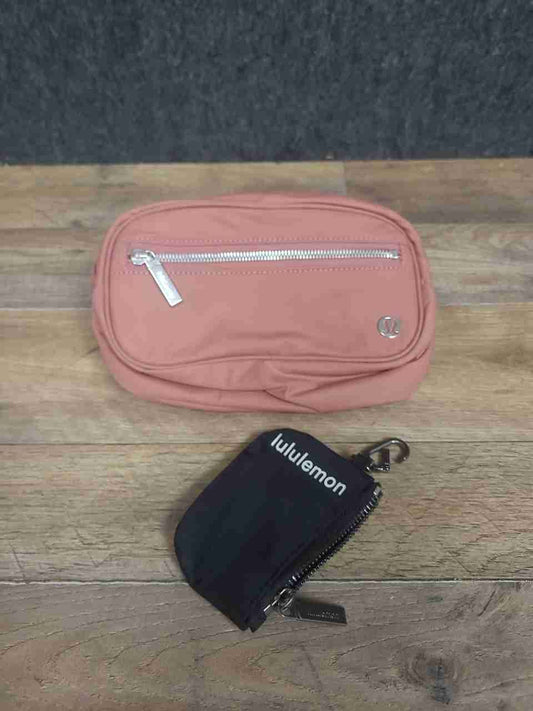 Lululemon Everywhere Belt Bag and Nano Pouch Pink Black Lot of 2