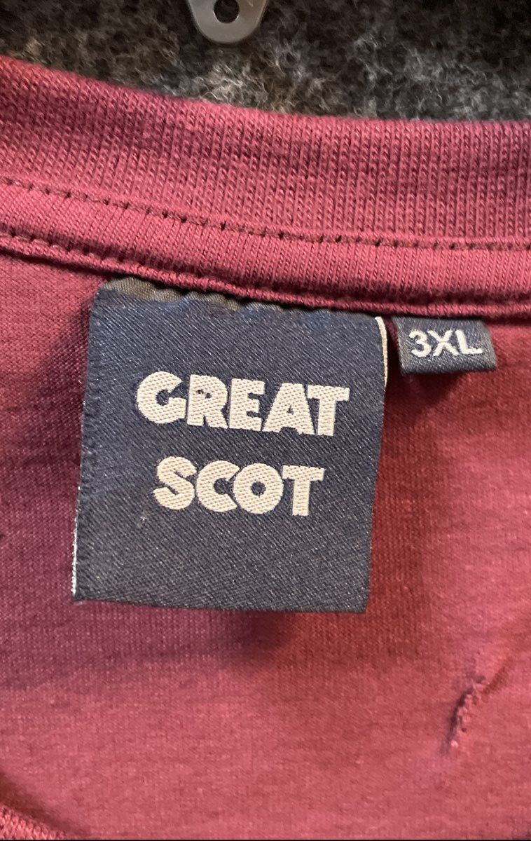 Great Scot Men's Edinburgh Scotland Embroidered Logo Maroon T-shirt Sz 3XL