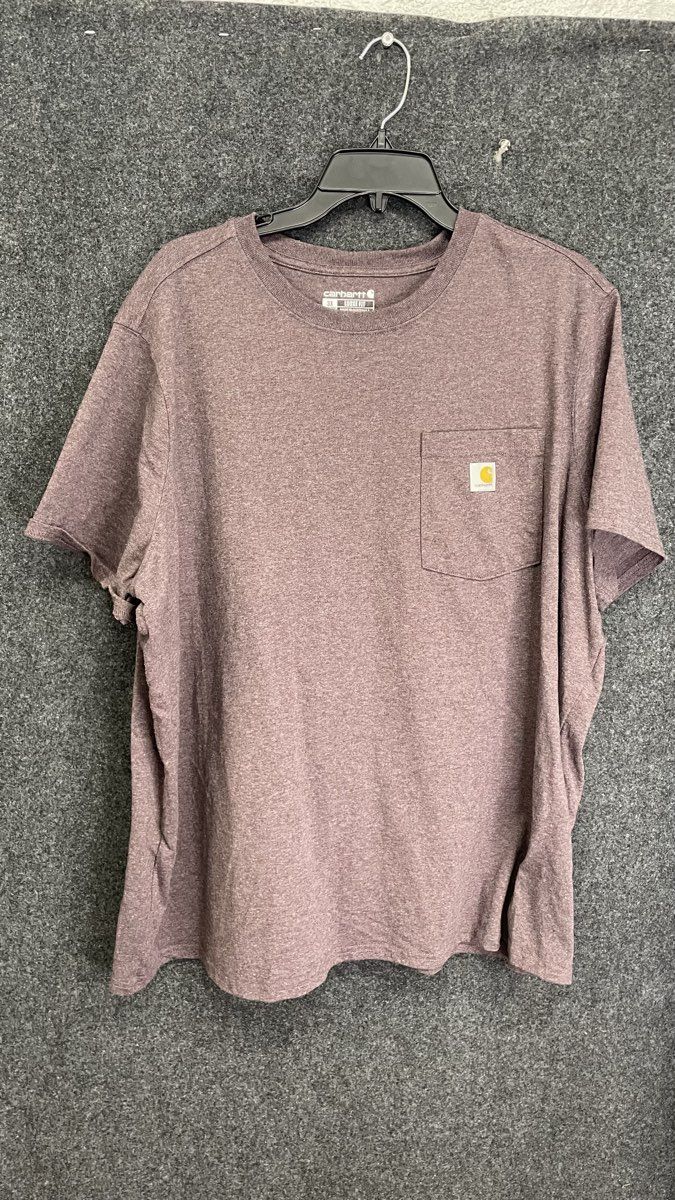 Carhartt Women's K87-W Workwear Pocket T-Shirt Heathered Purple Loose Fit Sz 3X