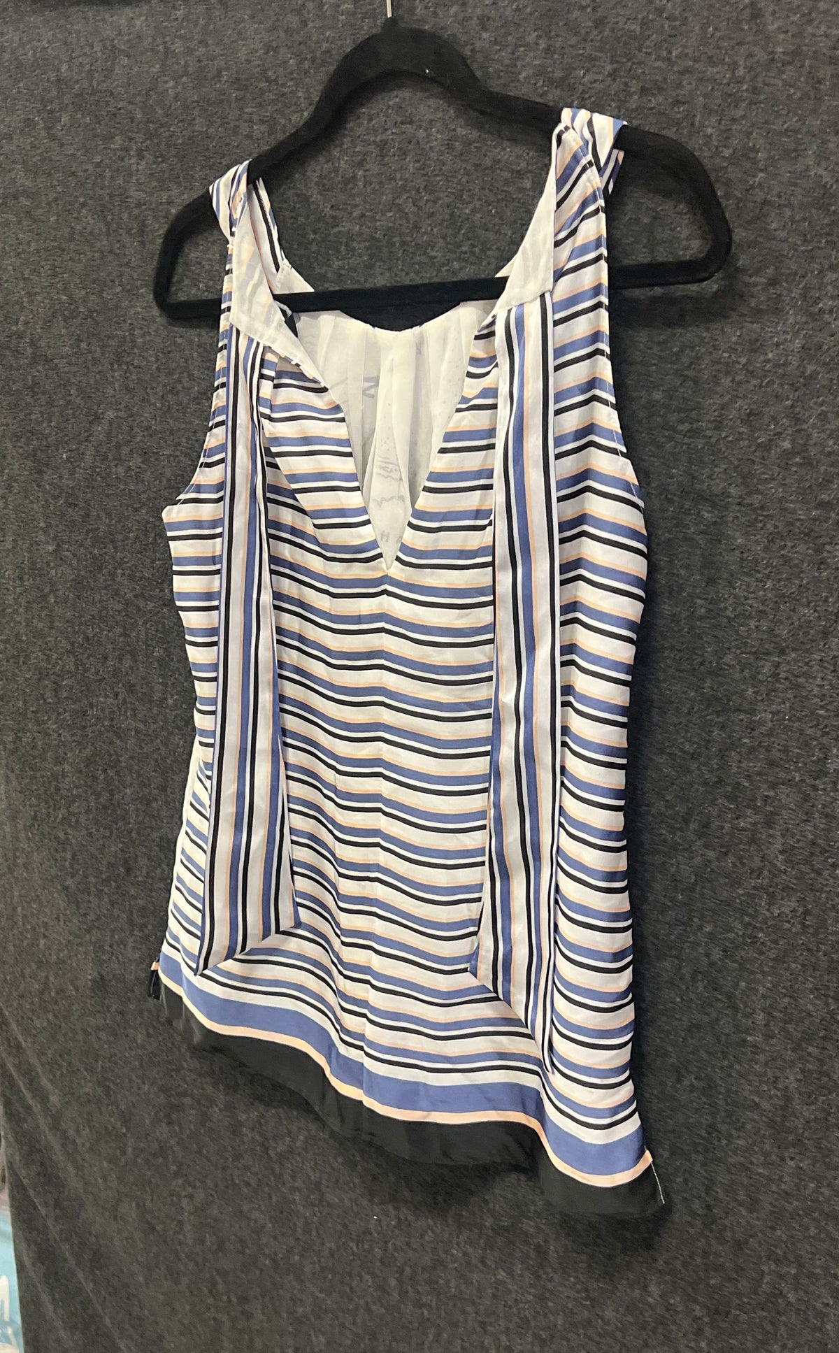 White House Black Market Women's Bora Bora Map Striped Sleeveless Top Sz XS