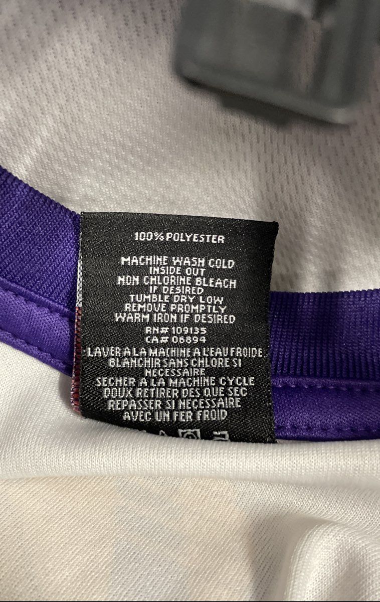 Los Angeles Lakers NBA Sleeveless Basketball Jersey Purple White Yellow Sz XL