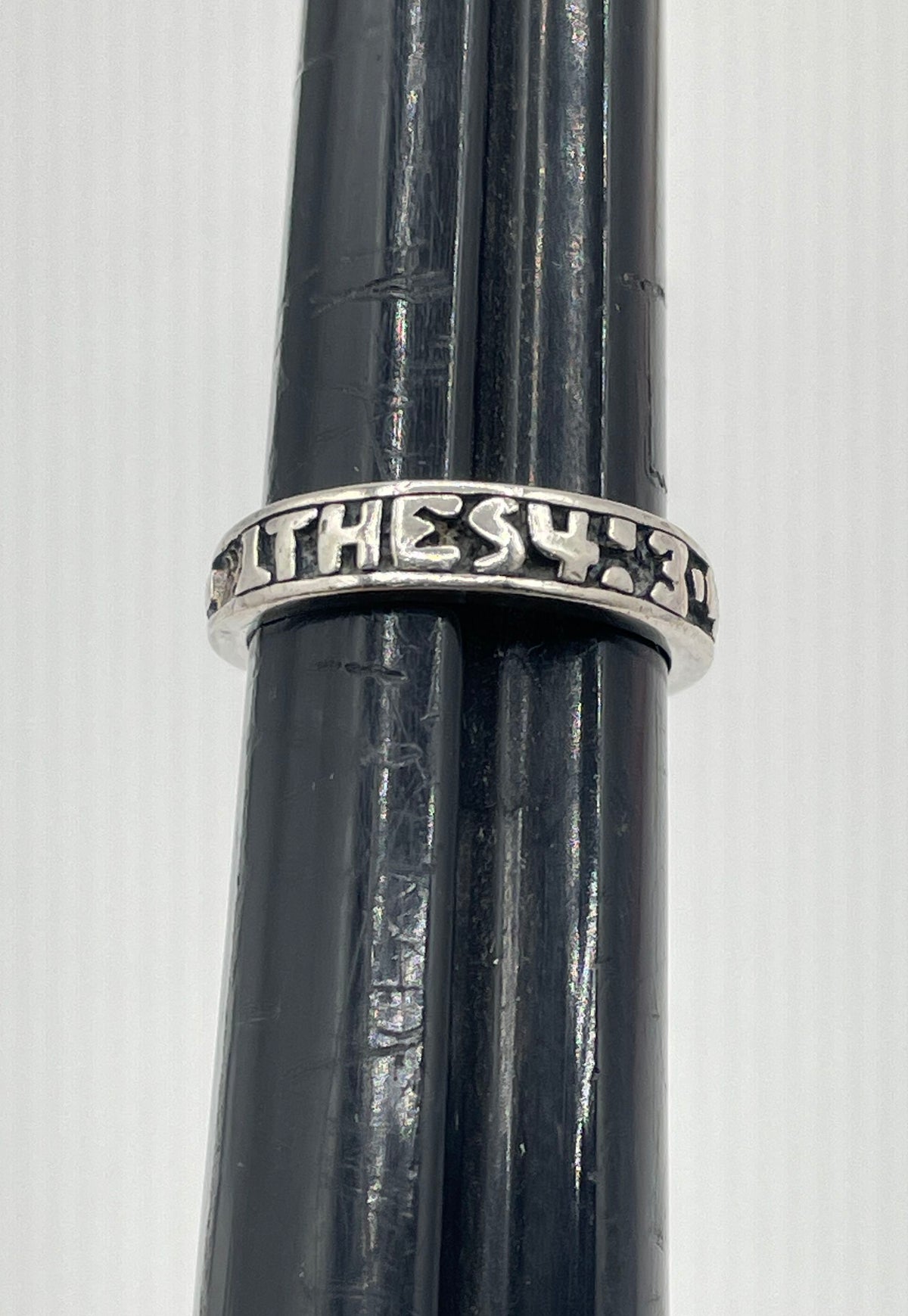 925 Sterling Silver Biblical Verse 1 Thessalonians 4:3-4 Ring 2.6g