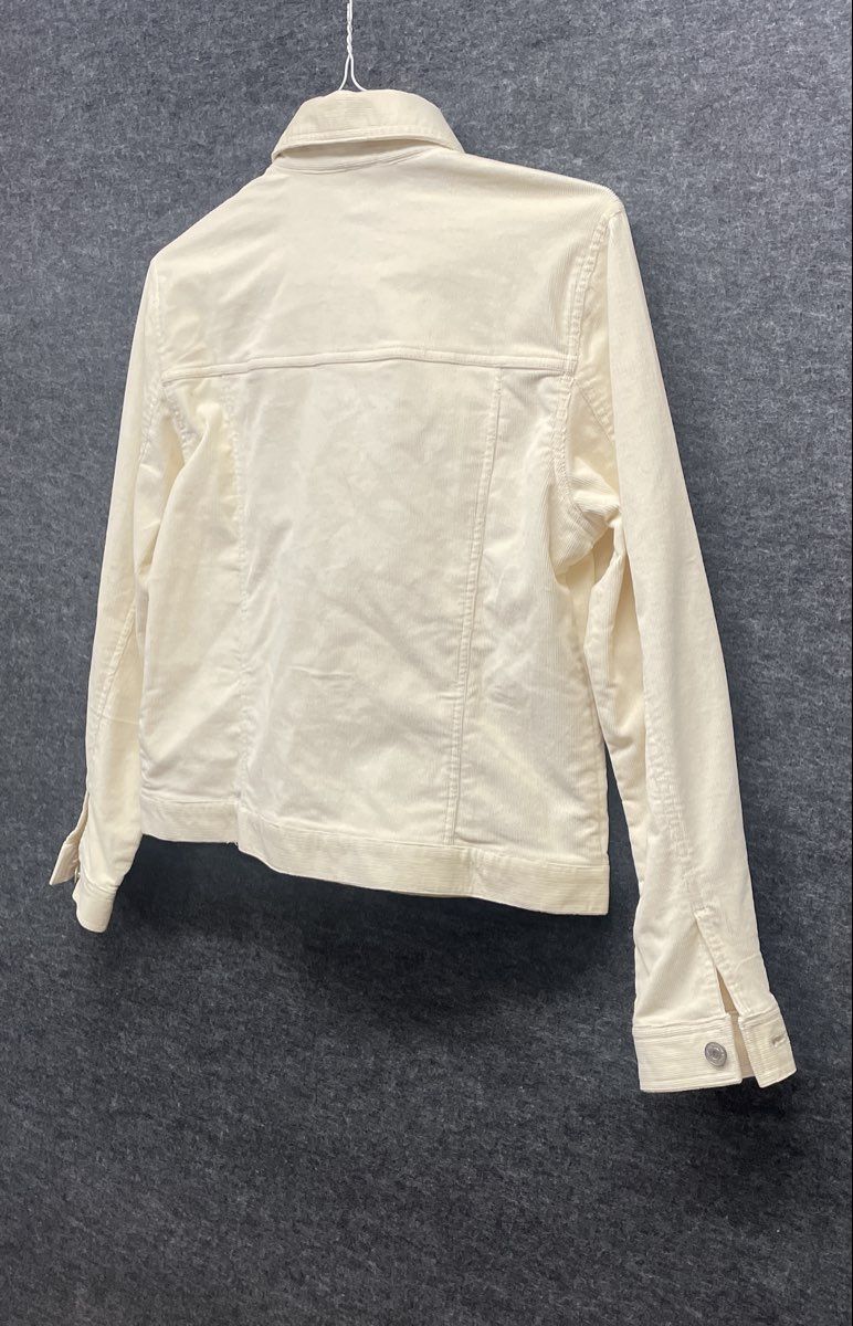 Chadwick's Cream Corduroy Button Front Trucker Jacket Stretch Womens Sz 10
