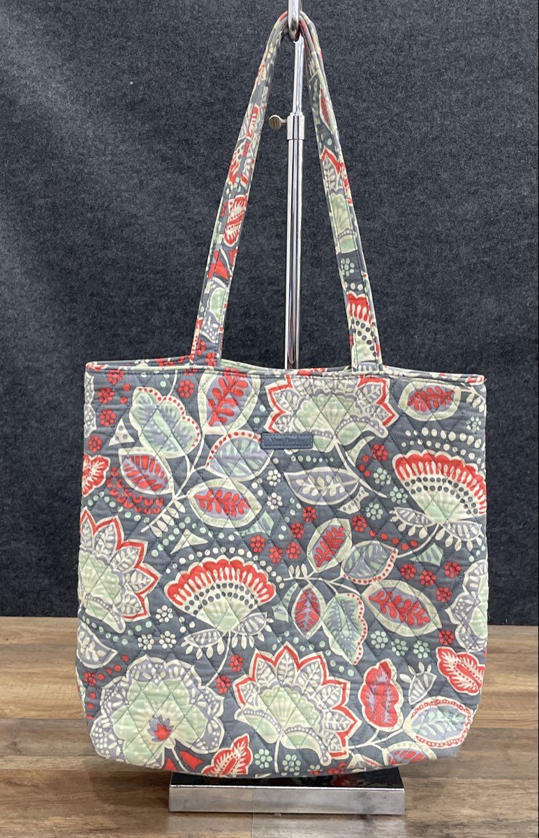 Vera Bradley Navy Blue Floral Quilted Cotton Large Tote Bag