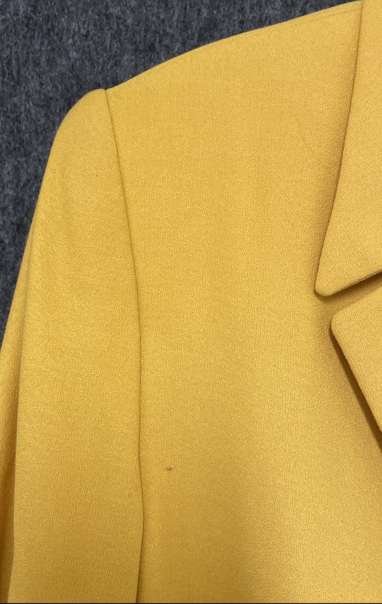 Vintage 90s Le Suit Women's Yellow 3-Button Longline Blazer Jacket Size 12