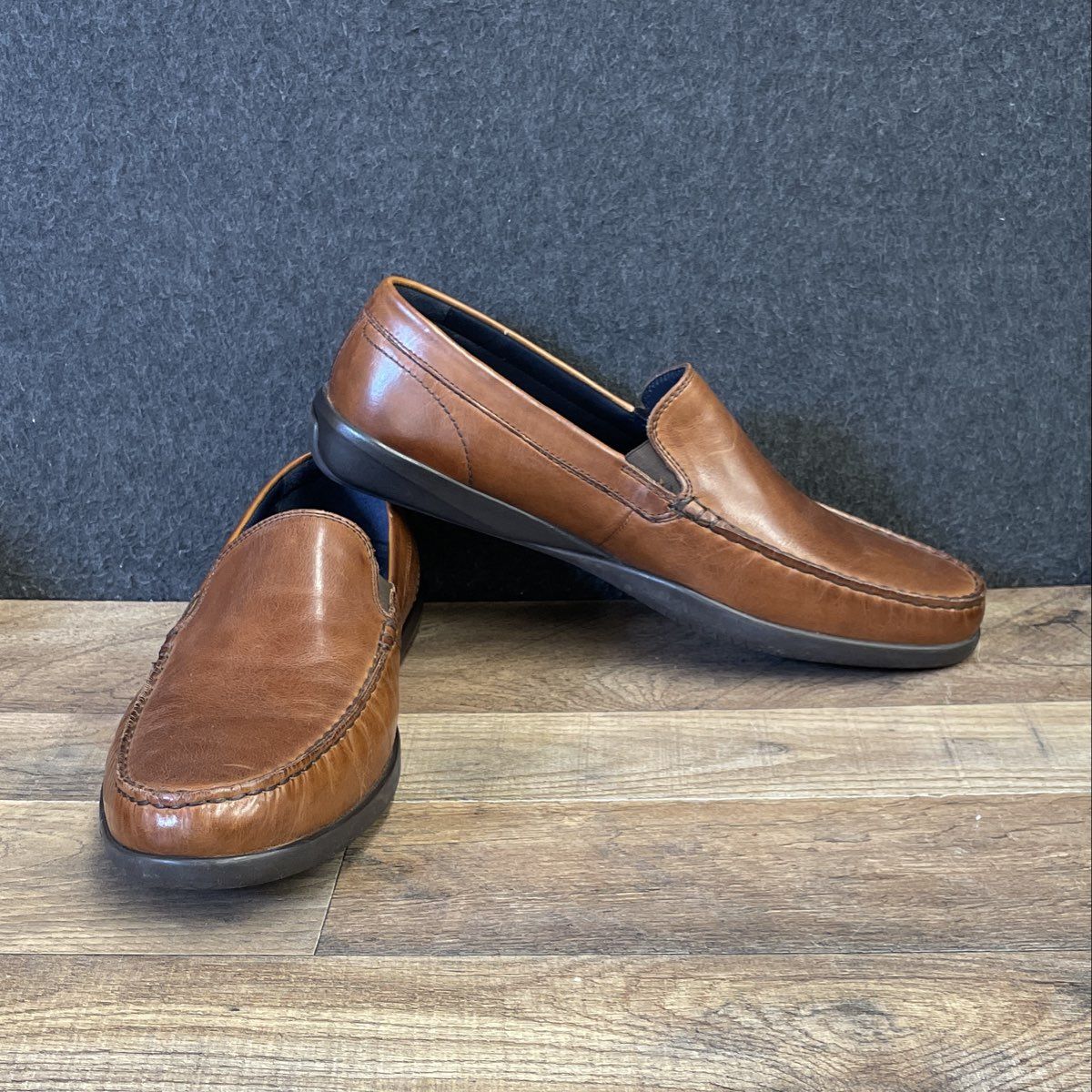 Cole Haan Grand.OS British Tan Leather Slip-On Loafers Men's Size 11