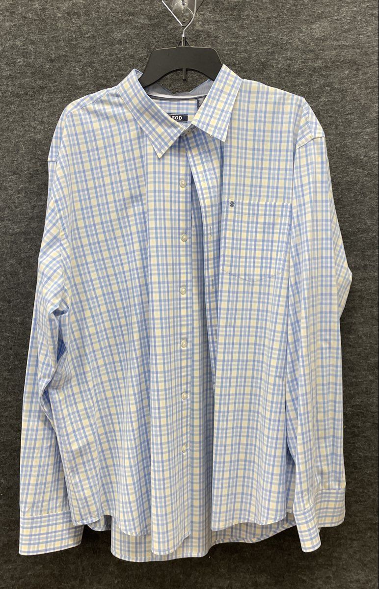 Izod Men's Lot of 2 Long Sleeve Plaid Check Button Down Shirts Sz XXL