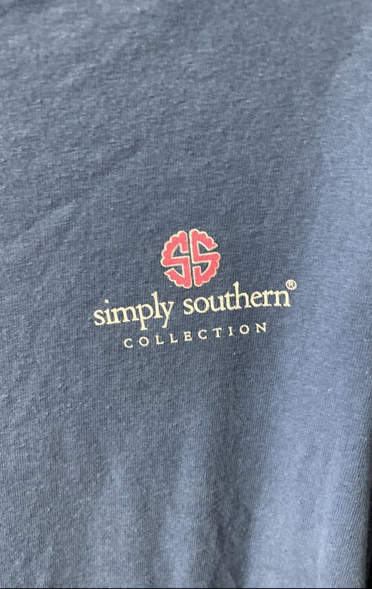 Simply Southern Women's Duke's Mayonnaise LS Graphic T-Shirt Blue Sz S