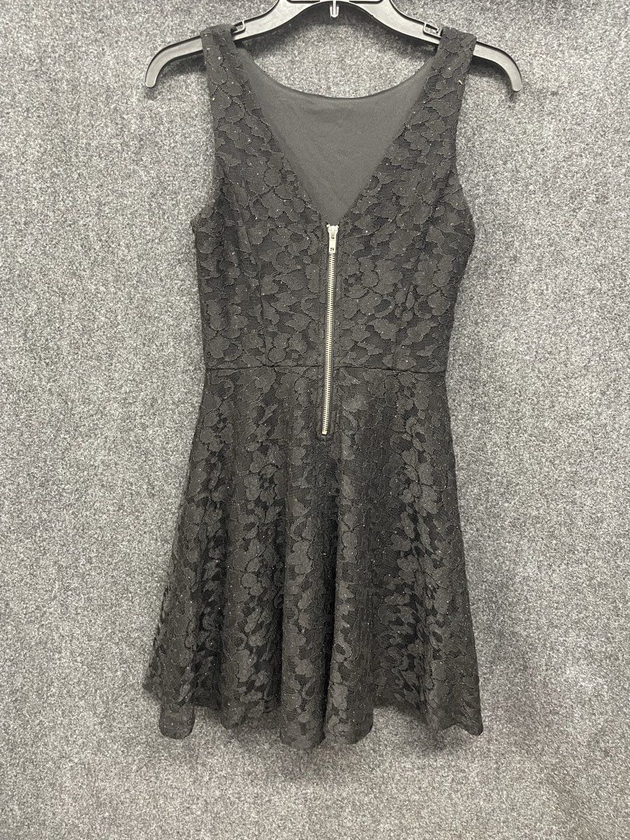 Speechless Women's Black Lace Glitter Sleeveless Skater Dress Sz 3