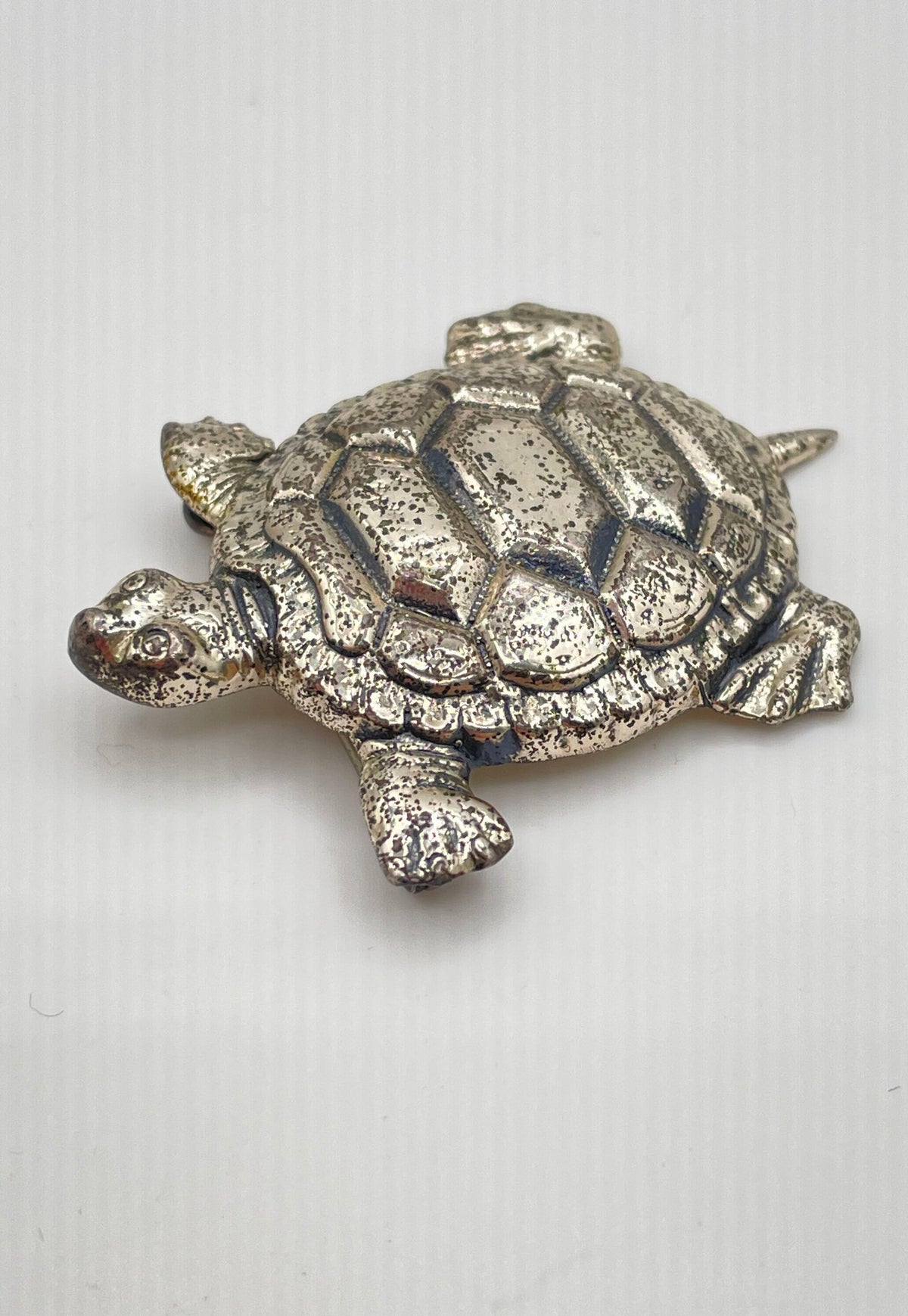 Danecraft 925 Sterling Silver Turtle Brooch Pin Mixed Metal Backing 12.8g
