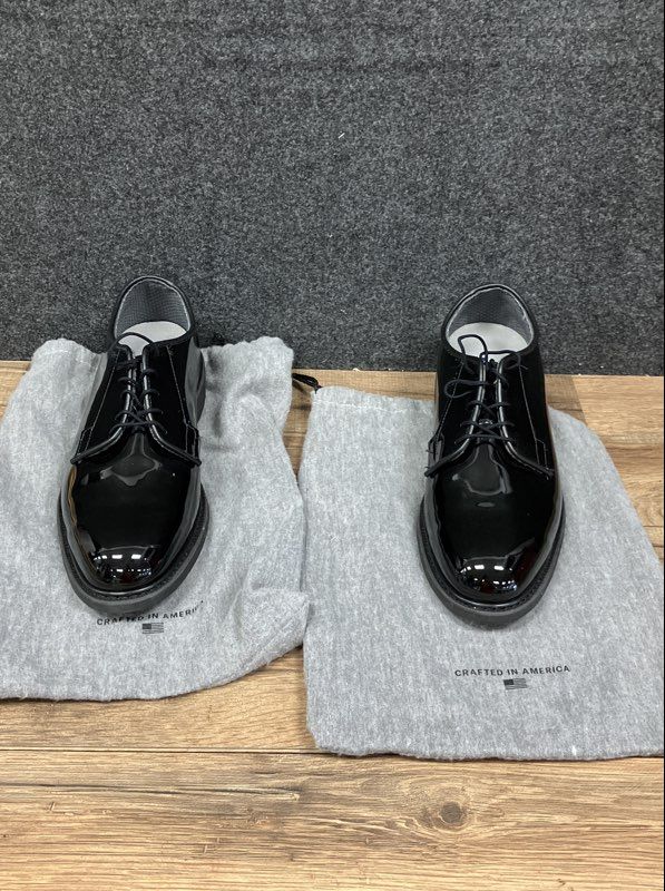 Bates High Gloss Black Military Uniform Oxford Shoes Size 9.5 D