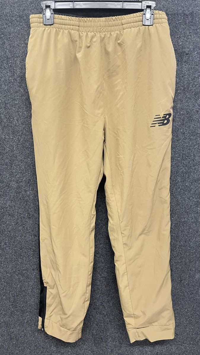 New Balance Men's Tan All Motion Mesh Lined Joggers Black Side Stripe Sz L
