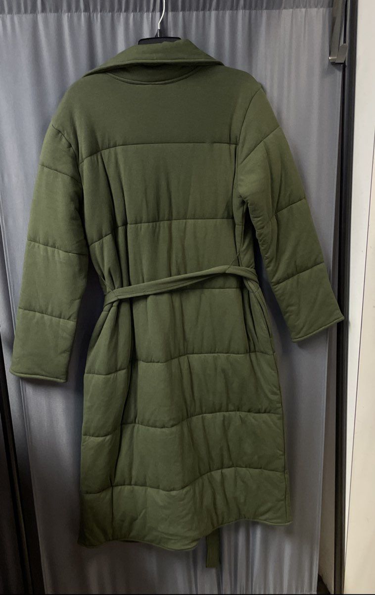 G by Giuliana Women's Green Quilted Belted Puffer Robe Housecoat Sz M