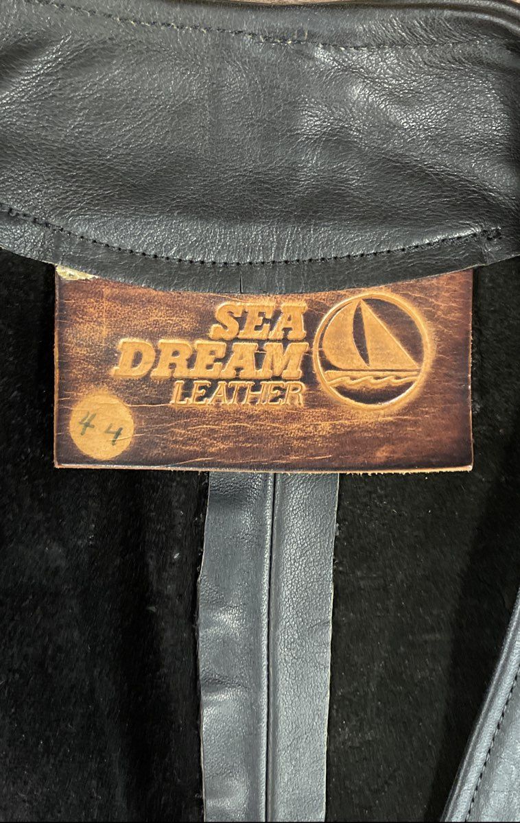 Sea Dream Leather Men's Black Vest Buffalo Nickel Buttons Vintage 90s Size 44