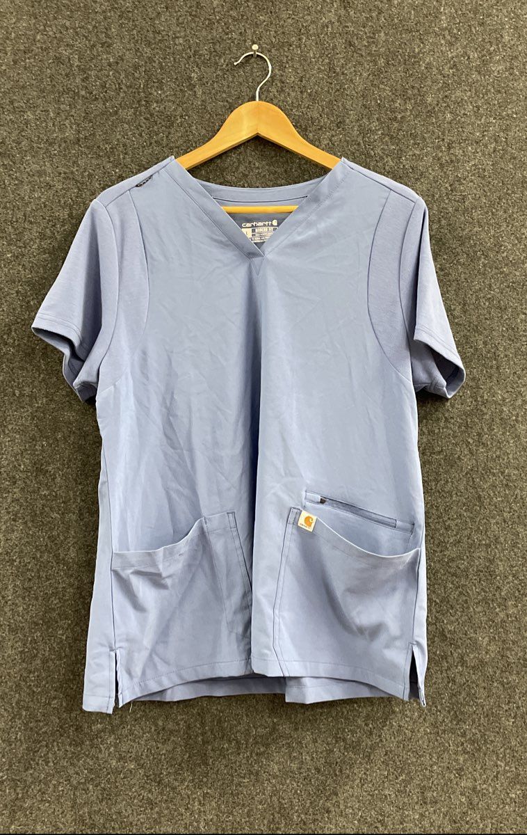 Carhartt Women's Scrub Set Blue Force Modern Fit V-Neck Cargo Pants Sz L