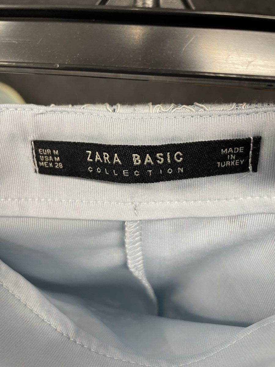 Zara Basic Collection Women's Light Blue Floral Lace Pencil Skirt Sz M