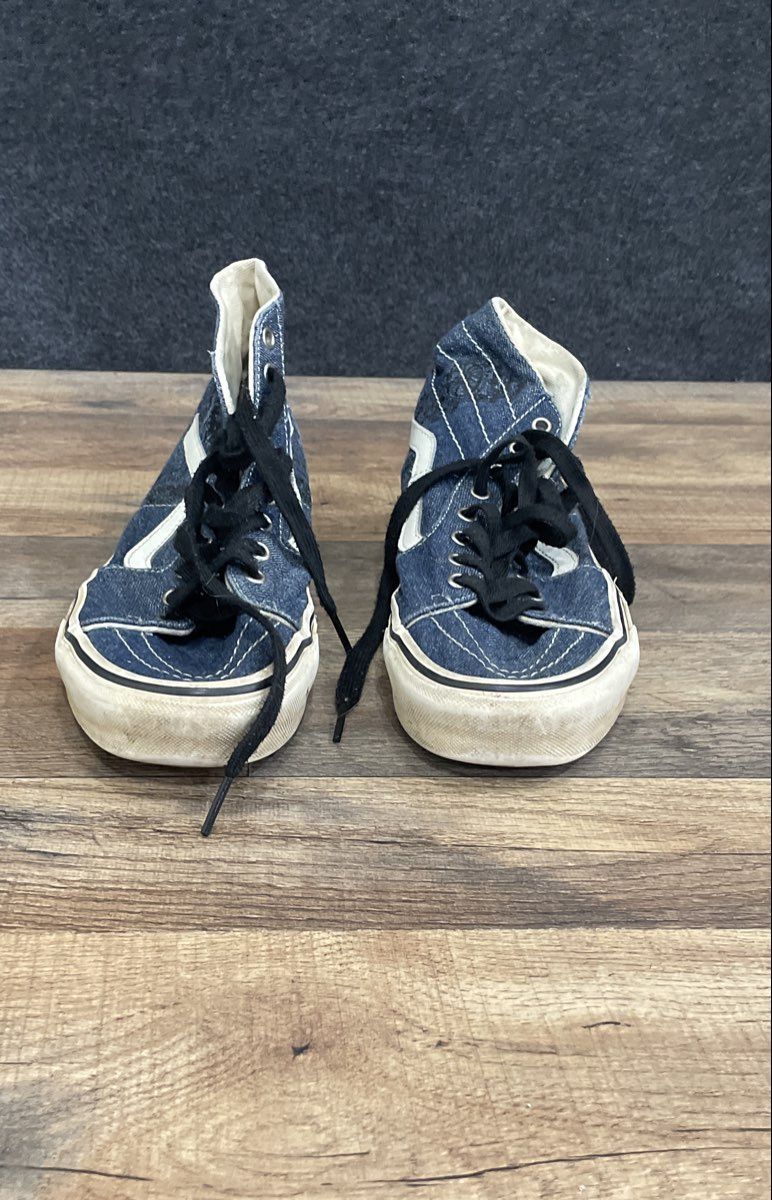 Vans Sk8-Hi Blue Denim High Top Sneakers Men's Size 8 Women's 9.5