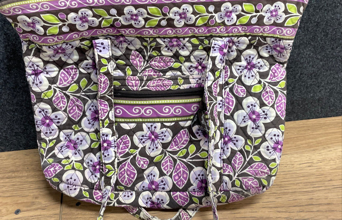 Vera Bradley Quilted Floral Tote Black Crossbody Bag & Wallet Lot of 3 Pieces