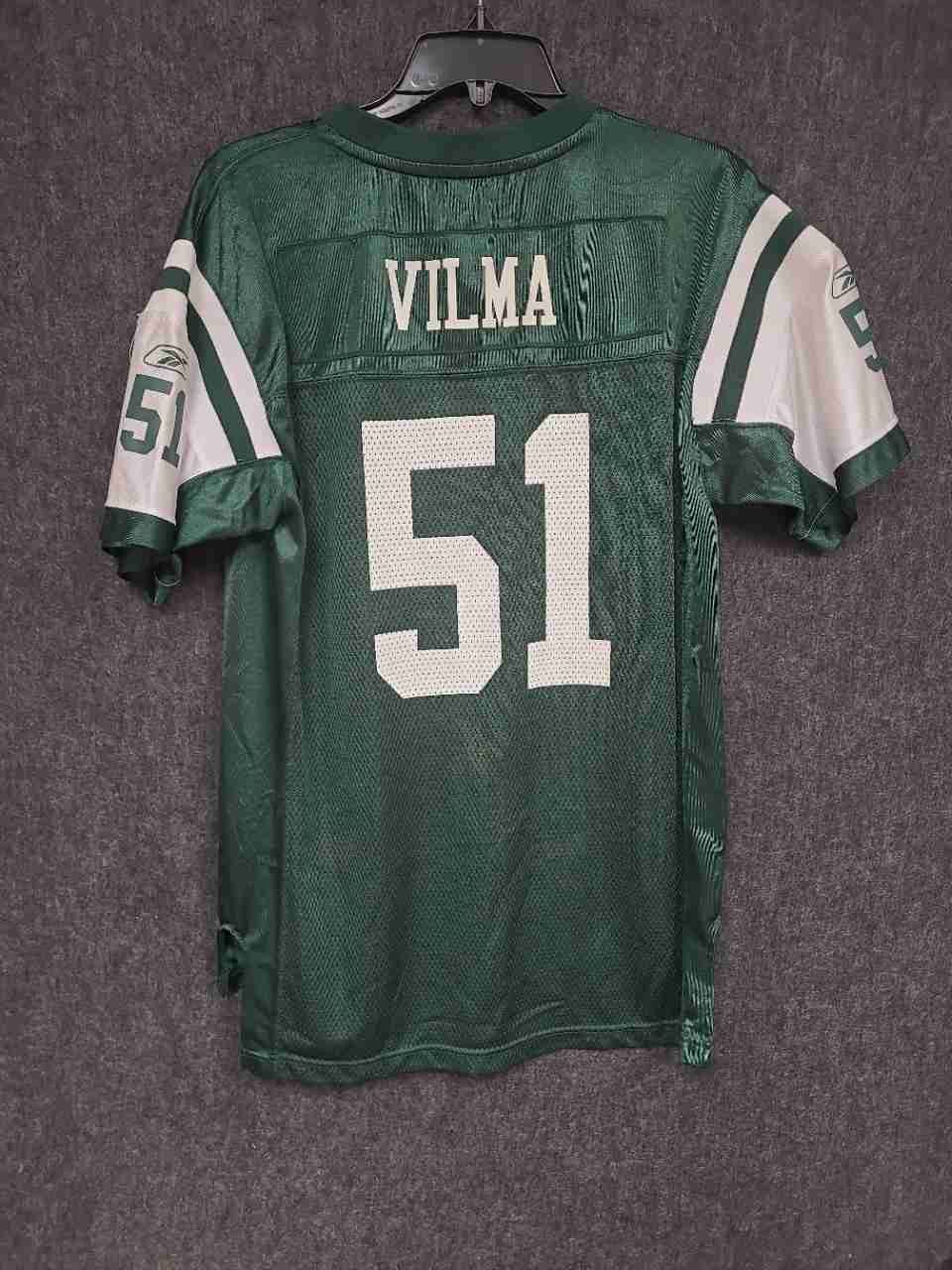Vintage Reebok Boys New York Jets Jonathan Vilma 51 NFL Jersey Green Sz XL