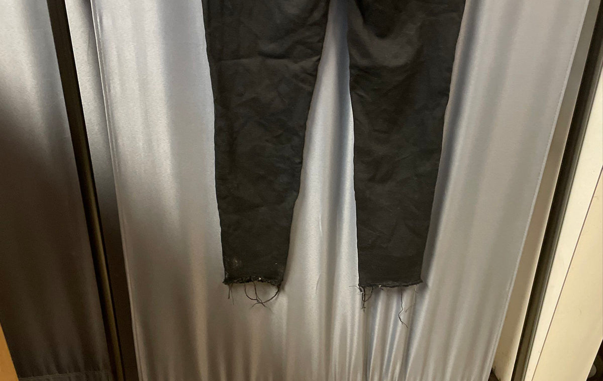 Paige Women's Black Skinny Ankle Jeans Raw Frayed Hem Sz 29