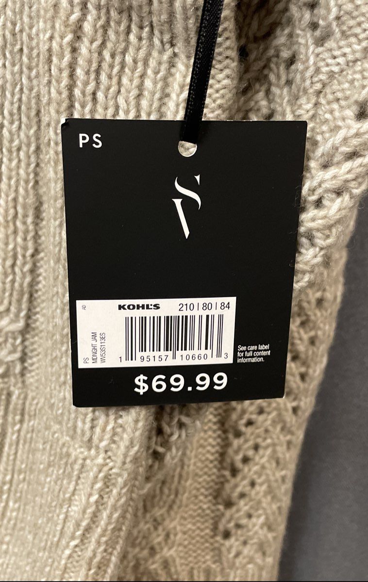 Simply Vera Vera Wang Women's Black Tan Colorblock Mock Neck Sweater PS NWT