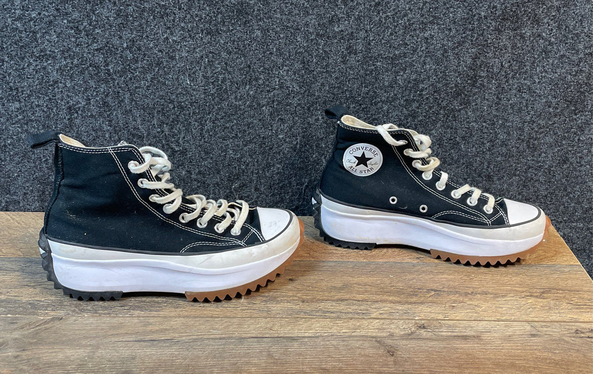 Converse Run Star Hike High Top Black White Gum Platform Sneakers Size 7.5
