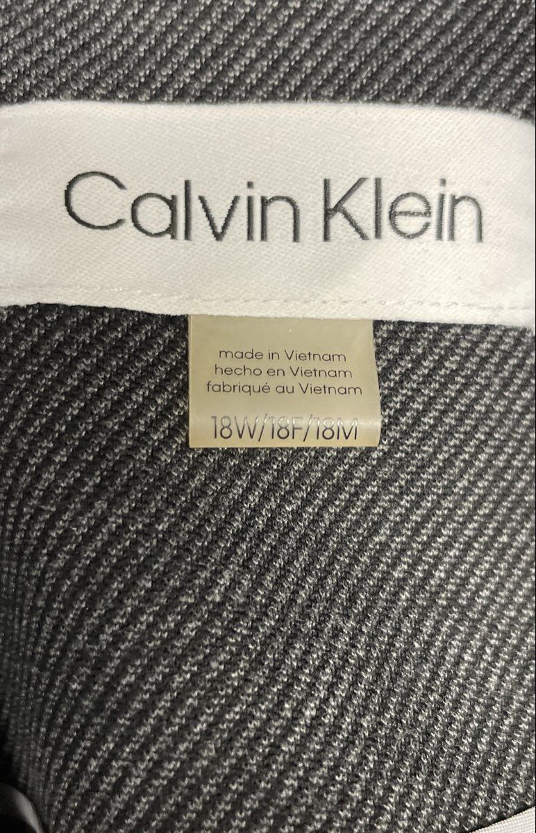 Calvin Klein Women's Gray Open Front Textured Blazer Coat Sz 18W