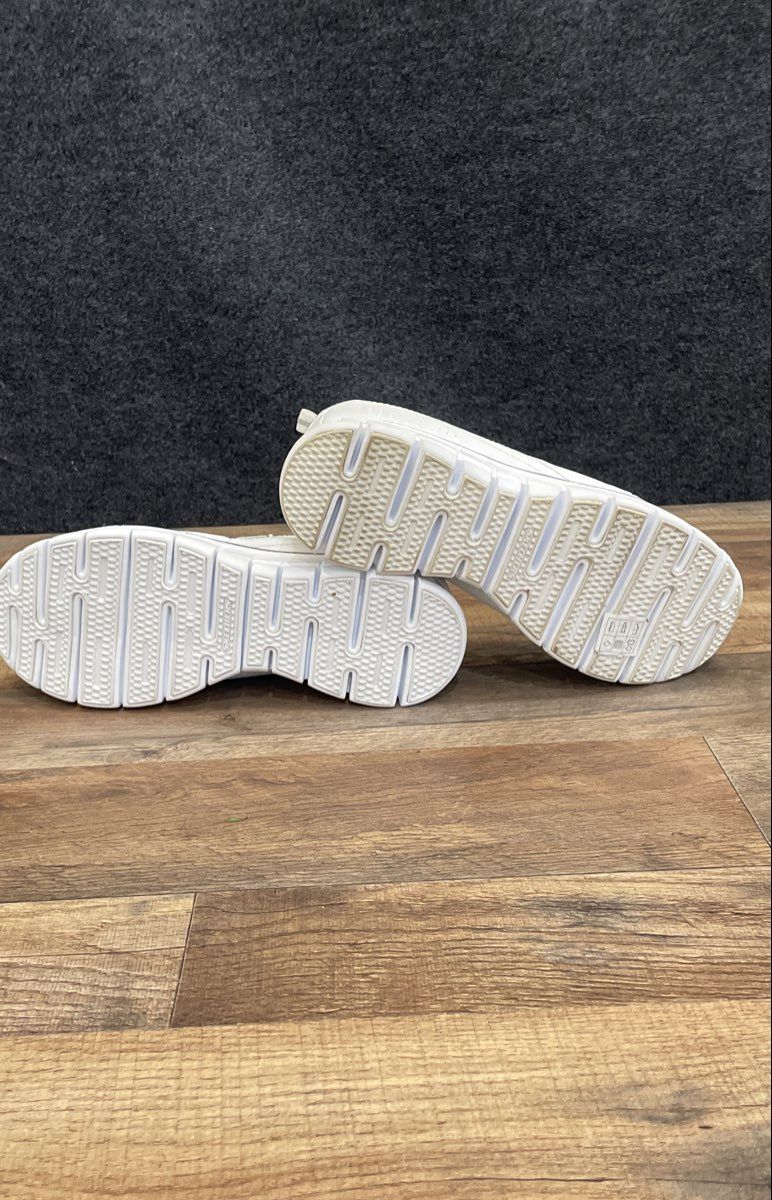 Skechers Flex Elite White Silver Leather Walking Sneakers Women's Size 7.5